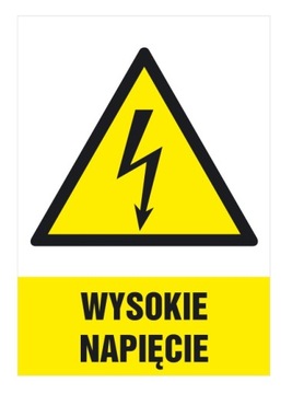 NAKLEJKA Wysokie napięcie 148 x 210 mm