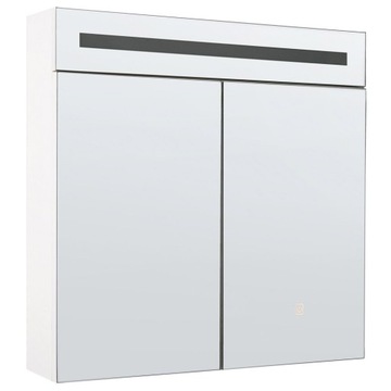 Szafka łazienkowa wisząca z lustrem LED 60 x 60 cm biała JARAMILLO