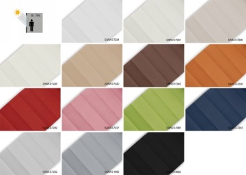 Образцы ткани для жалюзи плиссе 50-70% BLACKOUT