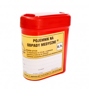 POJEMNIK NA ODPADY MEDYCZNE ODPADY SKAŻONE 0,7L