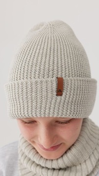 Czapka HARRY - 100% wełna merino - GREY