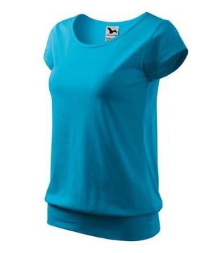 DAMSKA koszulka T-SHIRT MALFINI CITY turkus S