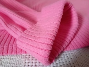 H&M krótka różowa bluza w tłoczone prążki L 40 PINK