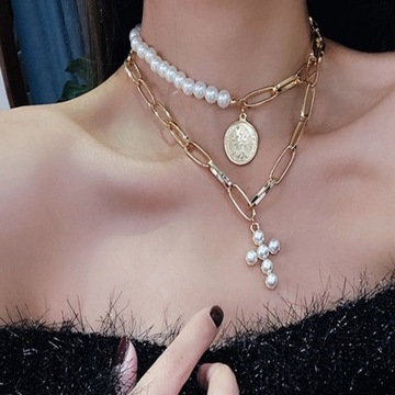 DIEZI luksusowy design imitacje pereł Choker naszy