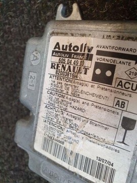 605044900 MODUL AIRBAG RENAULT KANGOO KC0/1 D 55 1.9 KC0D