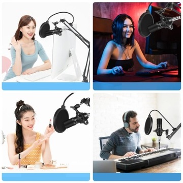 USB-конденсаторный студийный микрофон PULUZ Gaming Studio Broadcast Pop Filter