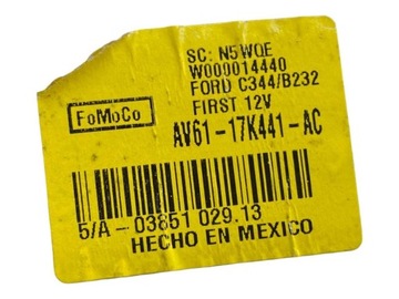 FORD B-MAX 2013 MOTOREK STĚRAČE OKNO ZADNÍ
