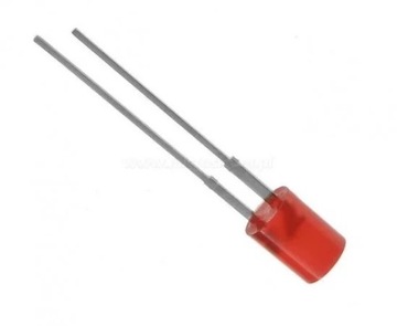 DIODA LED 5mm CYLINDRYCZNA MATOWA RED 10-SZT KOUHI CZERWONA