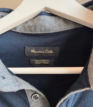 MASSIMO DUTTI koszula granatowa męska M