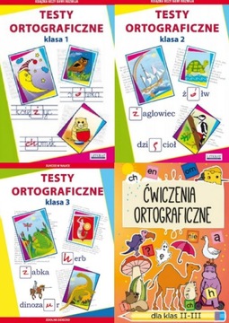 Testy ortograficzne. ZESTAW 4 KSIĄŻEK Z ĆWICZENIAM