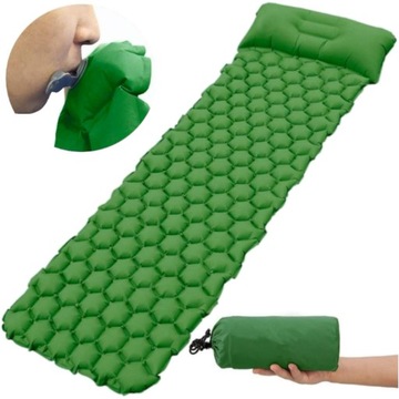 ТРЕККИНГОВЫЙ МАТРАС, ПОХОДНЫЙ КОВРИК С ПОДУШКОЙ, НАДУВНОЙ, ЛЕГКИЙ, БОЛЬШОЙ, НА 1 ЧЕЛОВЕКА