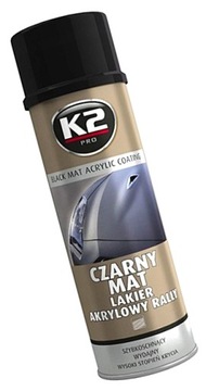 K2 МАТОВЫЙ ЧЕРНЫЙ АКРИЛОВЫЙ ЛАК БЫСТРОСЫХАЮЩИЙ 500МЛ