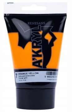 RENESANS A'KRYL Farba akrylowa 100 ml 07-Żółta Pomarańczowa