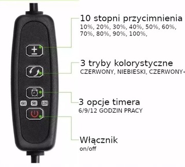 LAMPA LED GROW LIGHT UPRAWY WZROSTU ROŚLIN 3x PANELE 72 DIODY LED TIMER USB