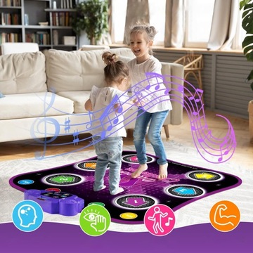 МУЗЫКАЛЬНЫЙ ТАНЦЕВАЛЬНЫЙ КОВРИК С BLUETOOTH 6 СВЕТОДИОДНЫХ ПОДСВЕТОК СТРЕЛКА 5 ИГРОВЫХ РЕЖИМОВ