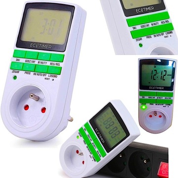 ПРОГРАММАТОР ВРЕМЕНИ ВКЛ/ВЫКЛ ЦИФРОВОЙ ТАЙМЕР ЖК-дисплей - польское меню