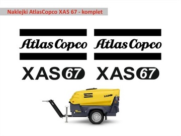 KOMPLET naklejek AtlasCopco XAS67 WYSOKA JAKOŚĆ