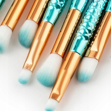 ZESTAW PROFESJONALNYCH PĘDZLI DO MAKIJAŻU SYRENKA UNICORN 11 SZT.