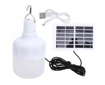 LAMPA SOLARNA ŻARÓWKA LED USB TURYSTYCZNA 50W