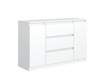 Комод 120 см, 3 ящика, 2 шкафа, белый