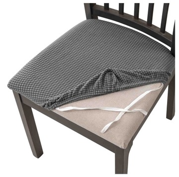 Pokrowiec na siedzisko krzesła żakard CZARNY