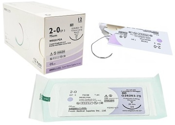 Nici chirur wchł, 26mm 75cm igła 3/8 koła tnące