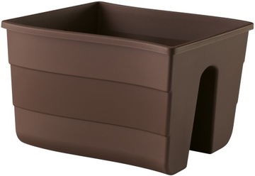 Doniczka balkonowa balustradowa Fala 30 cm Brąz