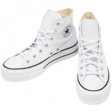 Converse buty trampki damskie wysokie białe platforma 560846C 35