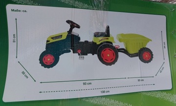 Педальный трактор с ПРИЦЕПОМ, цепной привод, 50 кг