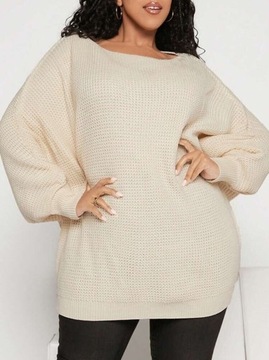 SHEIN CURVE Plus Sweter z rękawem w kształcie lampionu 7XL