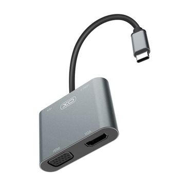 XO Hub adapter HDMI VGA USB 3.0 USB-C do laptopa przejściówka telefon HDMI