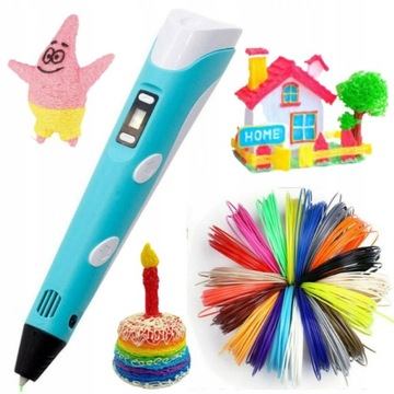 MAGICZNY DŁUGOPIS 3D PEN DRUKARKA + WKŁADY PREZENT DLA DZIECI DZIEŃ DZIECKA