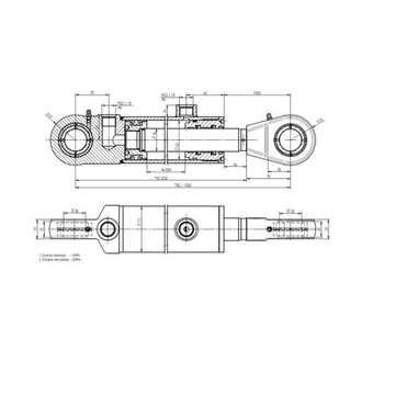 Гидроцилиндр CJ2F-63/36-500Z (двусторонний) для погрузчика TUR Страна