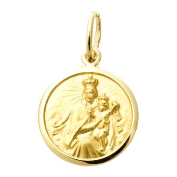 Złoty medalik Szkaplerz Matka Boża Szkaplerzna pr.585 medalik komunijny