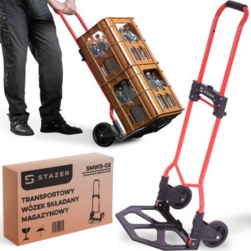 LEKKI WÓZEK MAGAZYNOWY TRANSPORTOWY MŁYNARKA SKŁADANY TACZKOWY 70KG