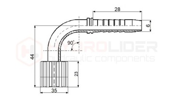 ZAKUCIE KĄTOWE 90 M22x1,5 NA WĄŻ DN6 DO URZĄDZEŃ I ZBIORNIKÓW KARCHER