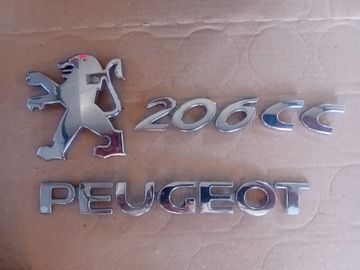 PEUGEOT 206 CC ZNAKY ZNAK KRYT ZADNÍ