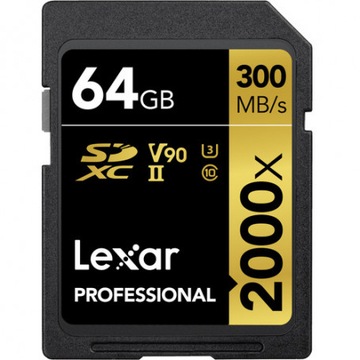 Karta LEXAR SDXC 64GB 2000x UHS-II U3 300MB/s