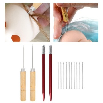 Narzędzia do regeneracji włosów dla lalek, igły 10x0,6mm