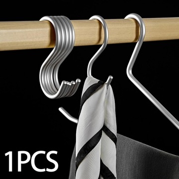 Подвесной крючок, вешалка-органайзер, металлическая, многофункциональная, серебристая, S-образная форма