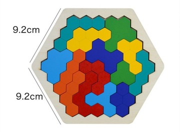 GRA UKŁADANKA KLOCKI PUZZLE DREWNIANE 9.2cm*9.2cm