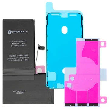 Bateria iPhone XS MAX STRONGCELL A1921 A2101 A2102 Wklejka ZESTAW 10.2023r