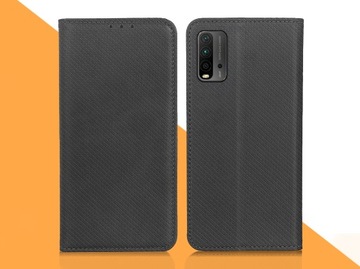 ЧЕХОЛ С НАПОЛЬНЫМ ДЛЯ XIAOMI REDMI 9T / POCO M3 ЧЕРНЫЙ МАГНИТНЫЙ + СТЕКЛО 9H