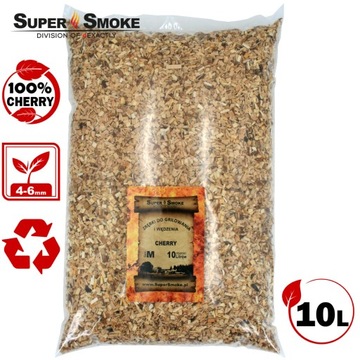 SUPER SMOKE Zrębki wędzarnicze CHERRY size: M 10 litrów