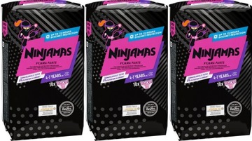 Pieluchomajtki NINJAMAS Pampers Pants Rozmiar 7 30szt 4-7 lat DZIEWCZYNKA