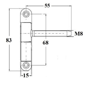 ПЕТЛЯ ДВЕРНАЯ ВИНТОВАЯ, ПРИВИНЧЕННАЯ С ПЛАСТИНКОЙ Ø15, БЕЛАЯ ОЦИНКОВКА