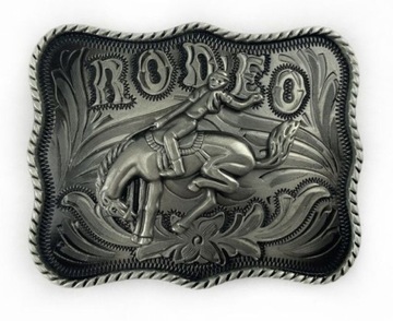 RODEO Ujeżdżanie klamra duża stare srebro