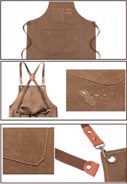 МУЖСКОЙ КУХОННЫЙ ФАРТУК БАРИСТА ВОДОНЕПРОНИЦАЕМЫЙ STRONG CHEF-ОФИЦИАНТ