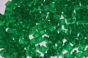 Lego płytka plate 1x1 trans green 3024 25szt