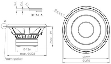 Сабвуфер Wavecor SW270WA01 27см 4 Ом